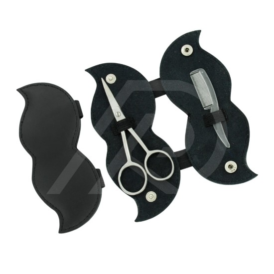 Black Mustache Scissors & Comb case