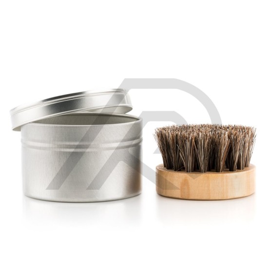 Men’s Wood Beard Brush – Small Round Bamboo Base