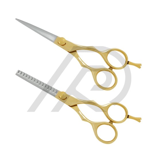 Pro Barber Scissor Set Half Gold