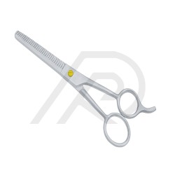 Mini serrated blade barber scissor
