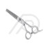 Flat blade serrated barber scissor