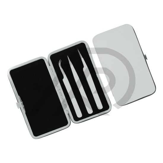 White Eyelash Extension Tweezers Kit – Paper Coated