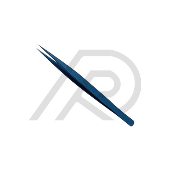 Eyelash Tweezers Blue Plasma Coated