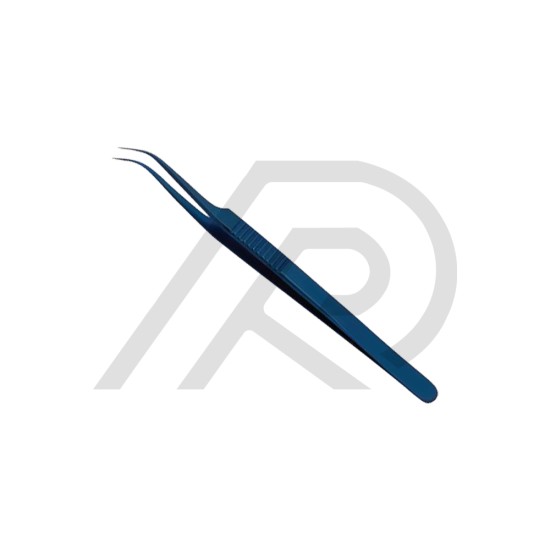 Eyelash Tweezers Blue Plasma Coated