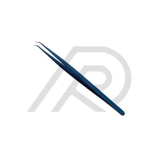 Eyelash Tweezers Blue Plasma Coated