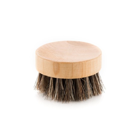Men’s Wood Beard Brush – Small Round Bamboo Base