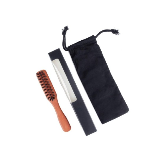 Boar Bristle Beard & Mustache Brush with Handle