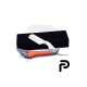 Gold and black straight razor with packing