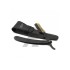 Straight Shaving Razor Black and Gold 24 karat