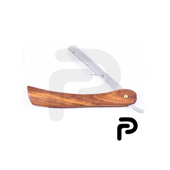 Straight Shaving Razor Natural wood Thick Handle