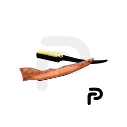 Wooden Handle Gold and Black Straight