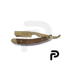 Wooden and steel straight Razor for barber shop